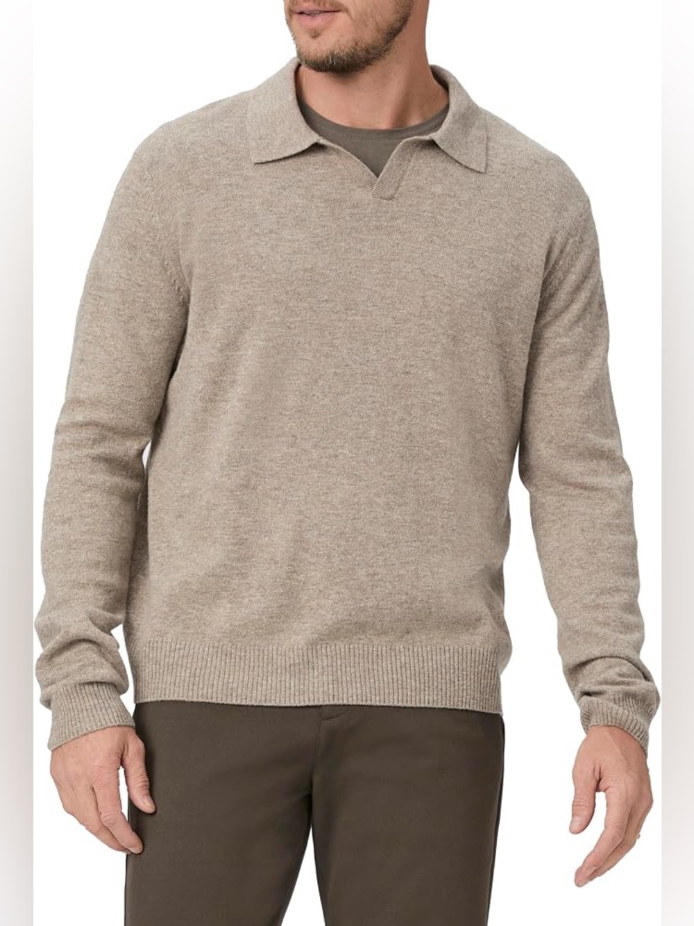 PAIGE Valdez Cotton & Linen Polo Sweater